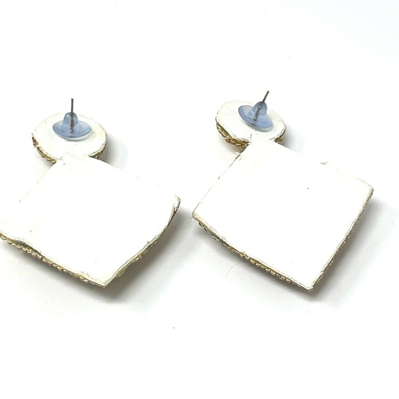 New Anthropologie Beaded Drop Shell Earrings - Picture 5 of 5